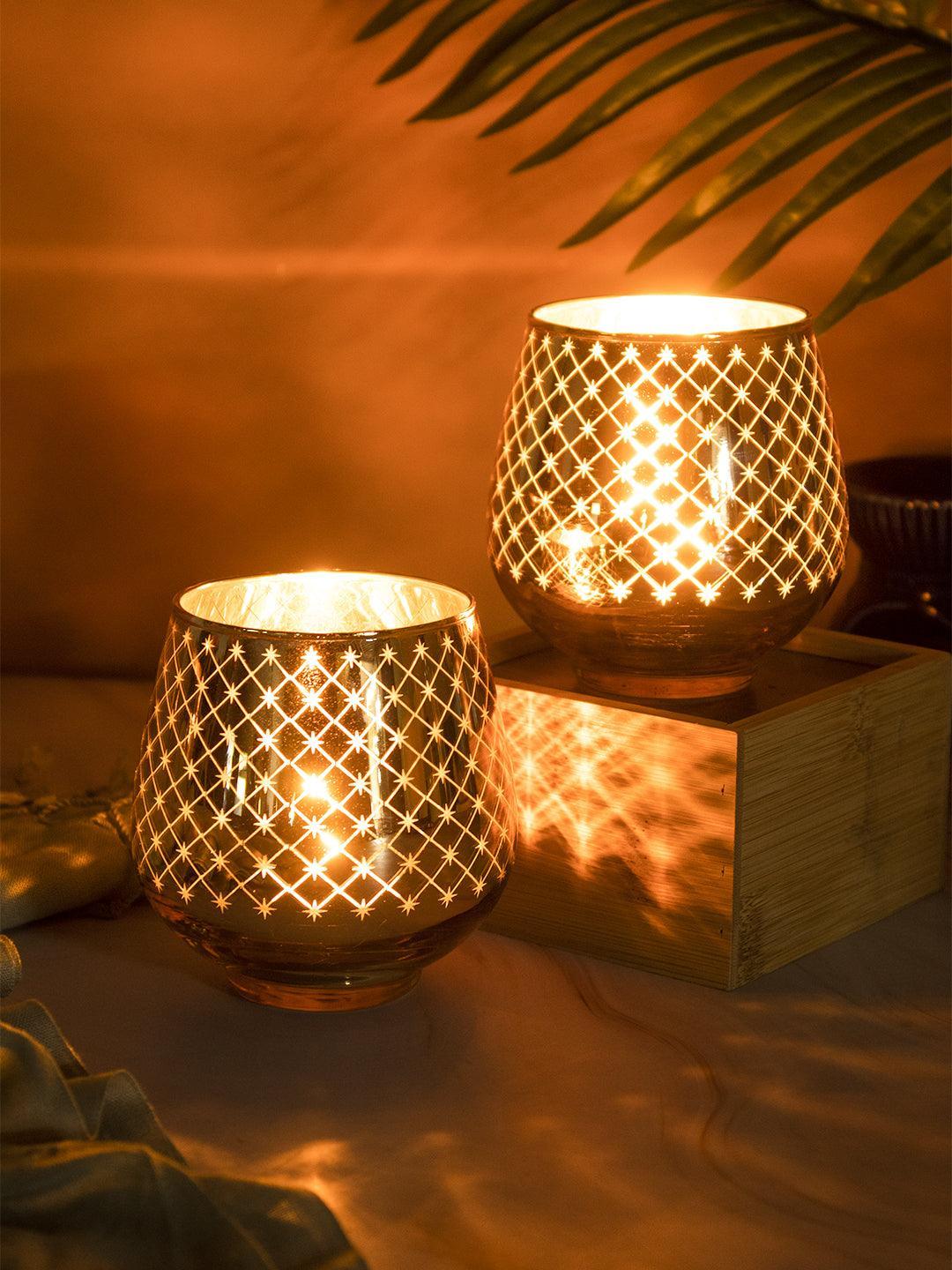 Diwali Tealight Candle Holders Pack Of 2 Pcs - MARKET 99