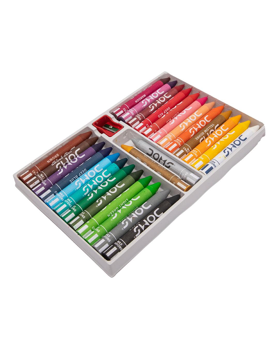 DOMS Long Jumbo Wax Crayons, Assorted Colours, Wax, Set of 24 Shades - MARKET 99
