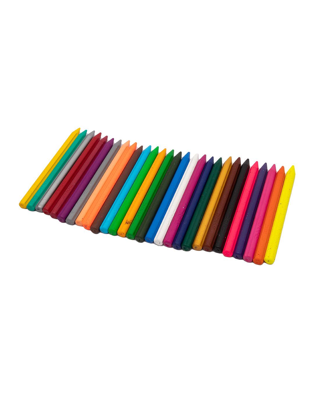 DOMS Plastic Crayons, Assorted Colours, Wax, Set of 28 Shades - MARKET 99
