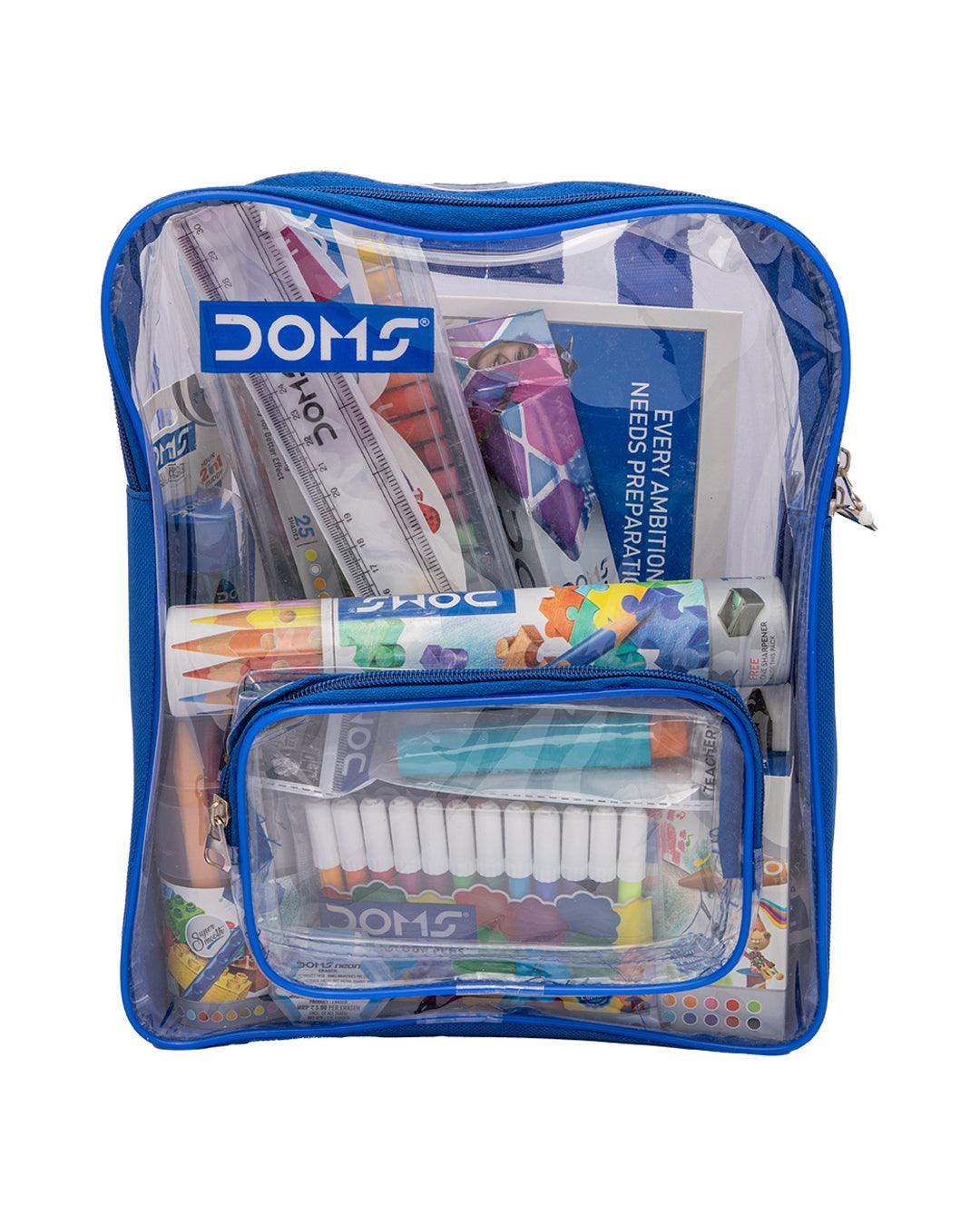 Doms Gifting Range For Kids Pencil Smart Kit With Transparent Zipper Bag,  Multicolour