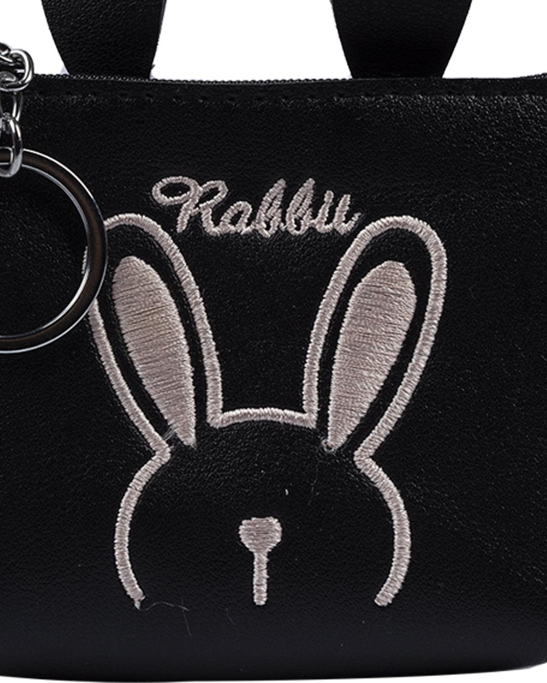 Bow Tie Rabbit Plush Coin Purse Cute Rabbit Zipper Change Purse Lipstick  Bag Data Line Storage Bag Cartoon Mini Soft Wallet Money Bag