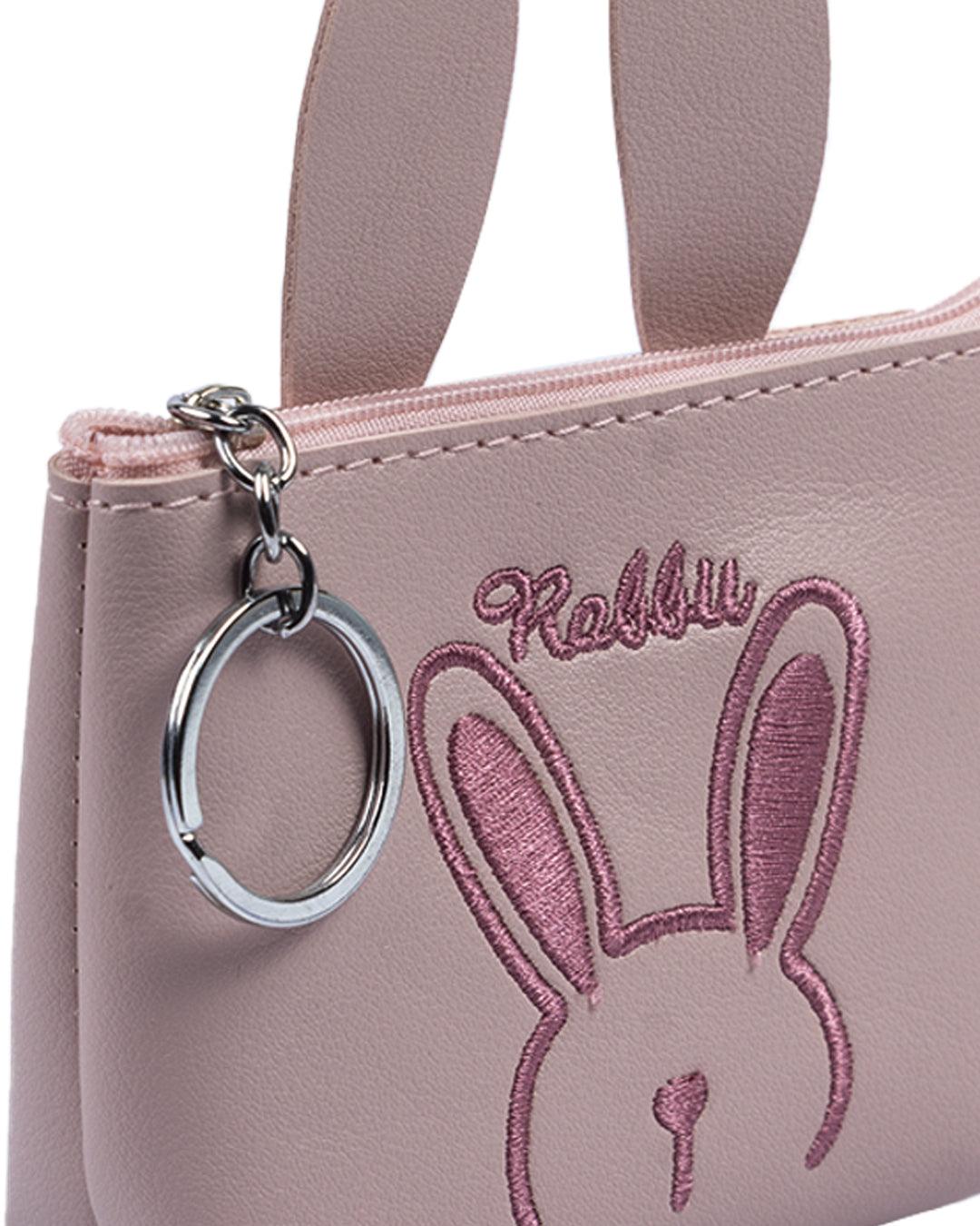Donati Coin Pouch, Bunny Print, Pink, PU Leather - MARKET 99