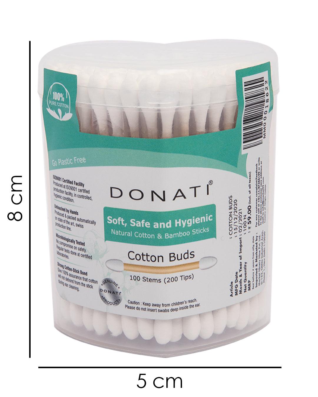 Donati Cotton Buds, Multicolour, Wood & Cotton, Set of 400 Pcs - MARKET 99