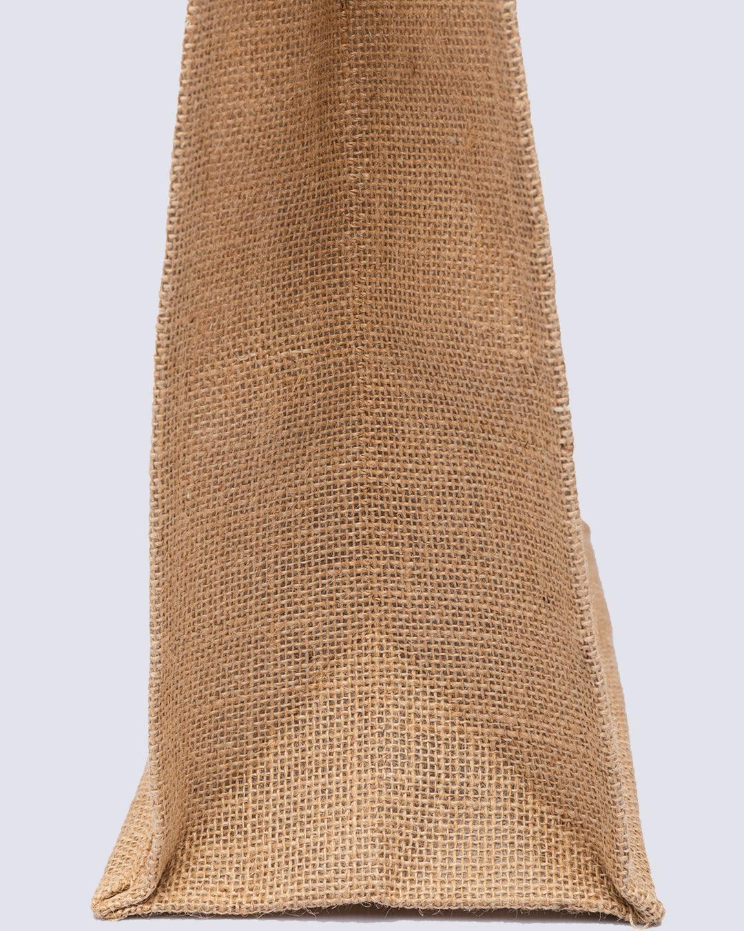 Donati Jute Bag, Natural Jute Finish, Dori Handle, Printed Bag, Black & Natural Colour, Jute - MARKET 99