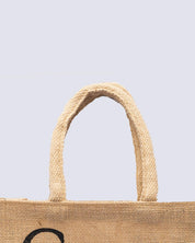 Donati Jute Bag, Natural Jute Finish, Dori Handle, Printed Bag, Green, Black, & Natural Colour, Jute - MARKET 99