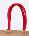 Donati Jute Bag, Natural Jute Finish, Dori Handle, Printed Bag, Red & Natural Colour, Jute - MARKET 99