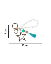 Donati Key Chain, Star & Pearls, Light Blue, PU Leather, - MARKET 99