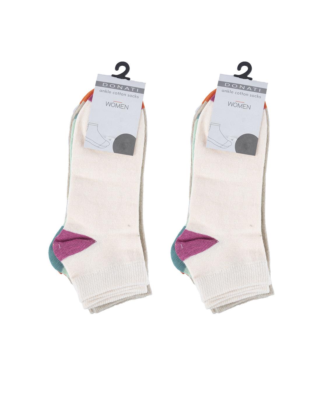 Donati Ladies Regular Cotton Socks (Pack Of 2, Each Pack 3 Pair) - MARKET 99