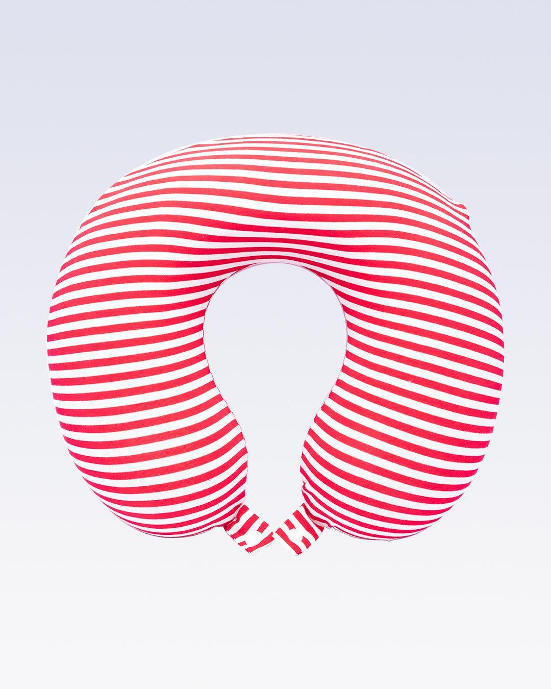 Donati Travel Pillow, Neck Pillow, for Neck Support, Blue & White Colour Stripes, Memory Foam - MARKET 99