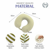 Donati Travel Pillow, Neck Pillow, for Neck Support, Blue & White Colour Stripes, Memory Foam - MARKET 99