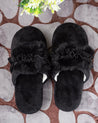 Donati Woman Fluffy Slippers, Olive Green, Polyester - MARKET 99