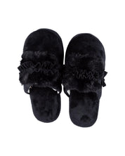 Donati Woman Fluffy Slippers, Olive Green, Polyester - MARKET 99