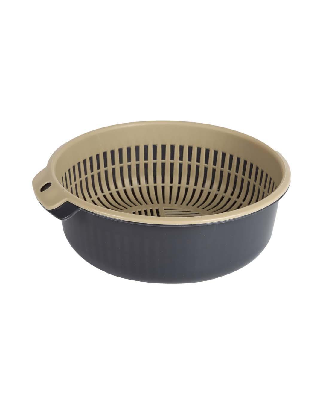 Double Layer Colander, Navy Blue, Plastic - MARKET 99