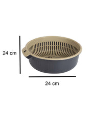 Double Layer Colander, Navy Blue, Plastic - MARKET 99