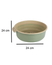 Double Layer Colander, Olive Green, Plastic - MARKET 99