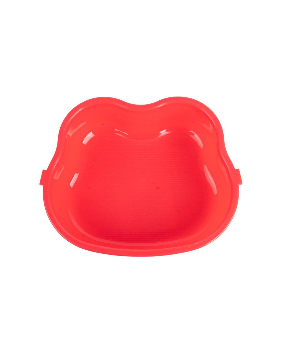 Double Layer Frog Shape Lunch Box for Kids With Spoon, Red, Plastic - MARKET 99
