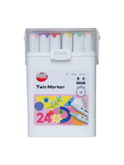 Double Sided Colour Pen Set Of 24 Pcs - MARKET 99