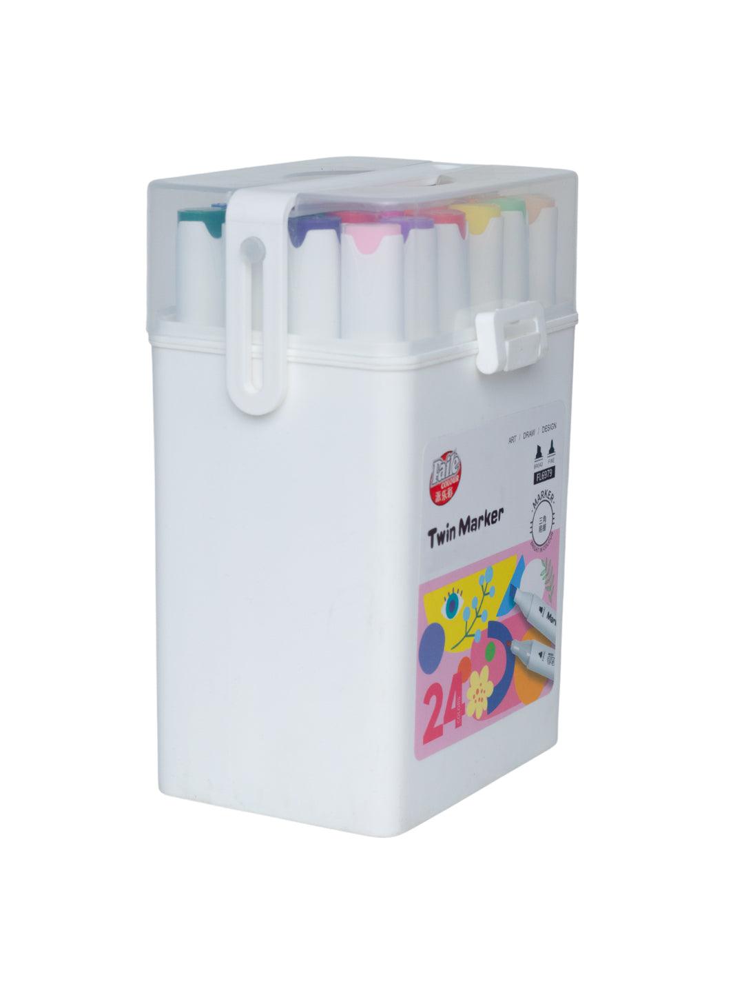 Double Sided Colour Pen Set Of 24 Pcs - MARKET 99