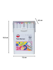 Double Sided Colour Pen Set Of 24 Pcs - MARKET 99