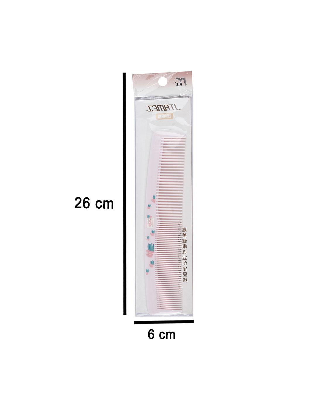 Double Tooth Hair Comb, Pink, Plastic - MARKET 99