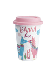 Double Wall Ceramic Travel Mug With Lid (400 mL) - MARKET 99