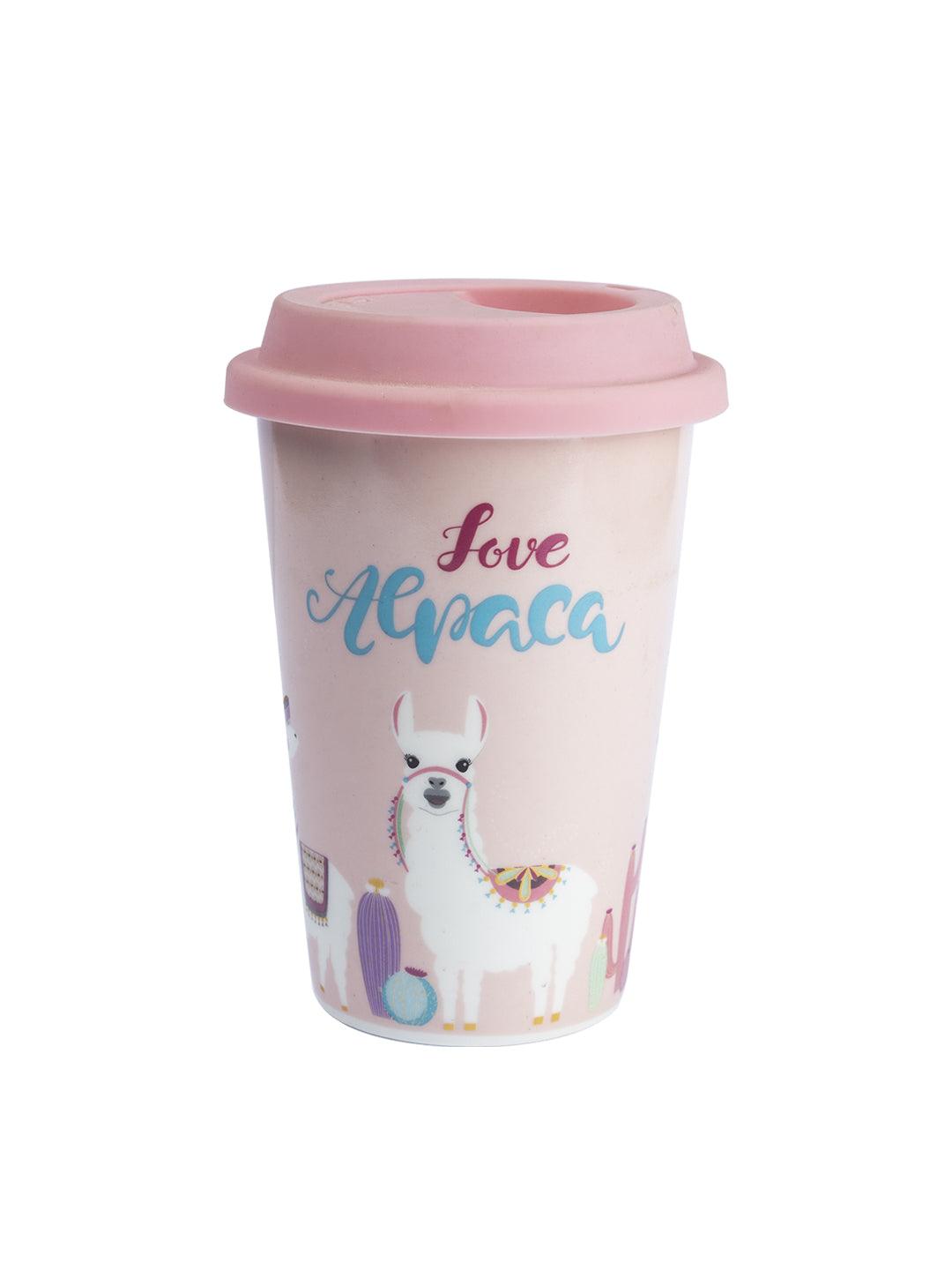 Double Wall Ceramic Travel Mug With Lid (400 mL) - MARKET 99