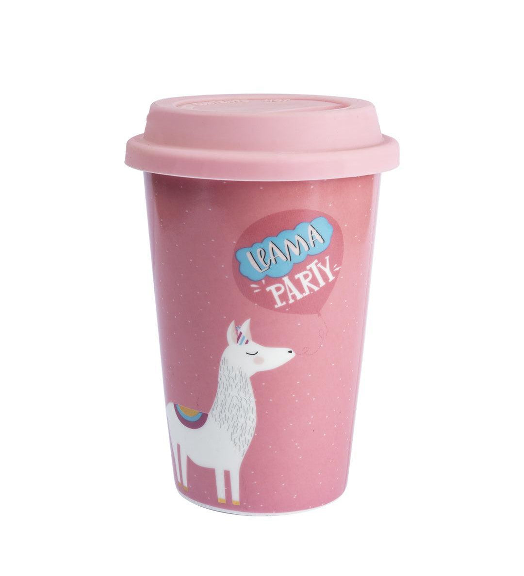 Double Wall Ceramic Travel Mug With Lid (400 mL) - MARKET 99