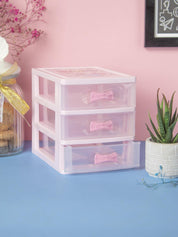 Drawer, Modern Design, 3 Layer Drawer, Pink, Plastic - MARKET 99