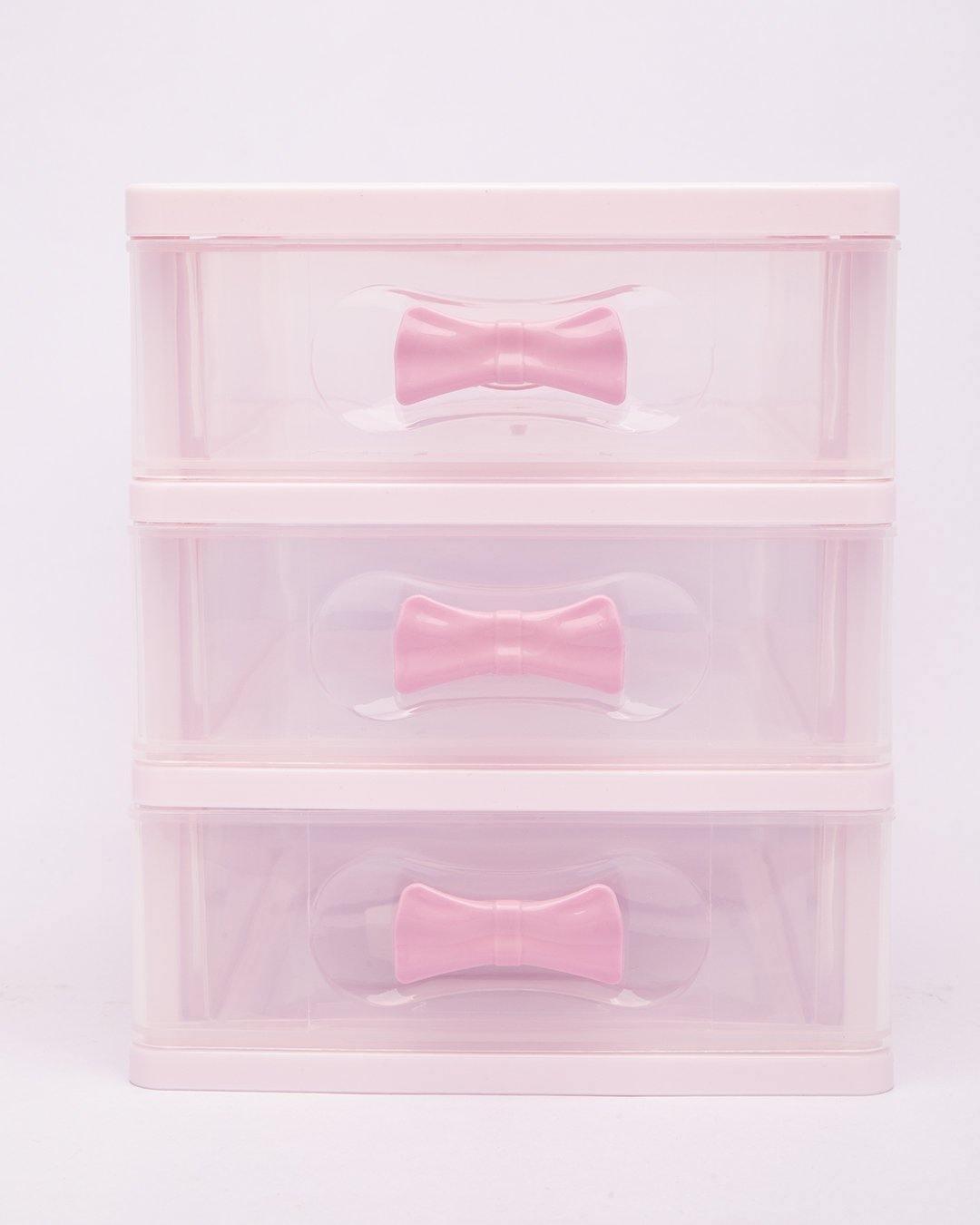 Drawer, Modern Design, 3 Layer Drawer, Pink, Plastic - MARKET 99