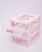 Drawer, Modern Design, 3 Layer Drawer, Pink, Plastic - MARKET 99