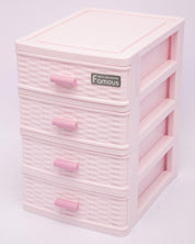 Drawer, Modern Design, 4 Layer Drawer, Pink, Plastic - MARKET 99