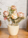 Dried Roses Artificial Flower Container Home Decor - MARKET 99