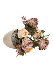 Dried Roses Artificial Flower Container Home Decor - MARKET 99