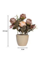 Dried Roses Artificial Flower Container Home Decor - MARKET 99