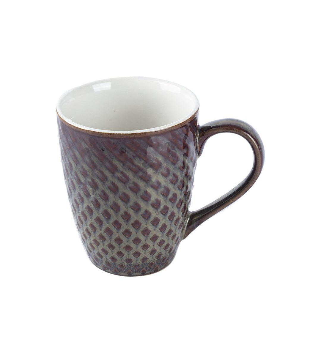 Dual Glazed Diamond Textured Ceramic Mug (Matte Finish, 330 mL) - MARKET 99