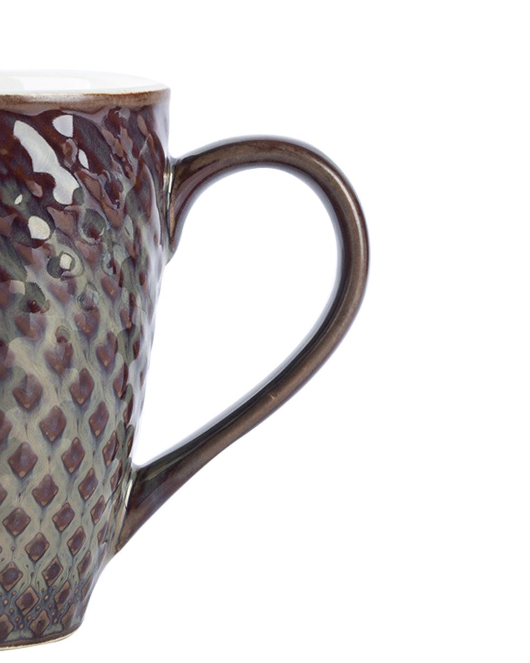 Dual Glazed Diamond Textured Ceramic Mug (Matte Finish, 330 mL) - MARKET 99