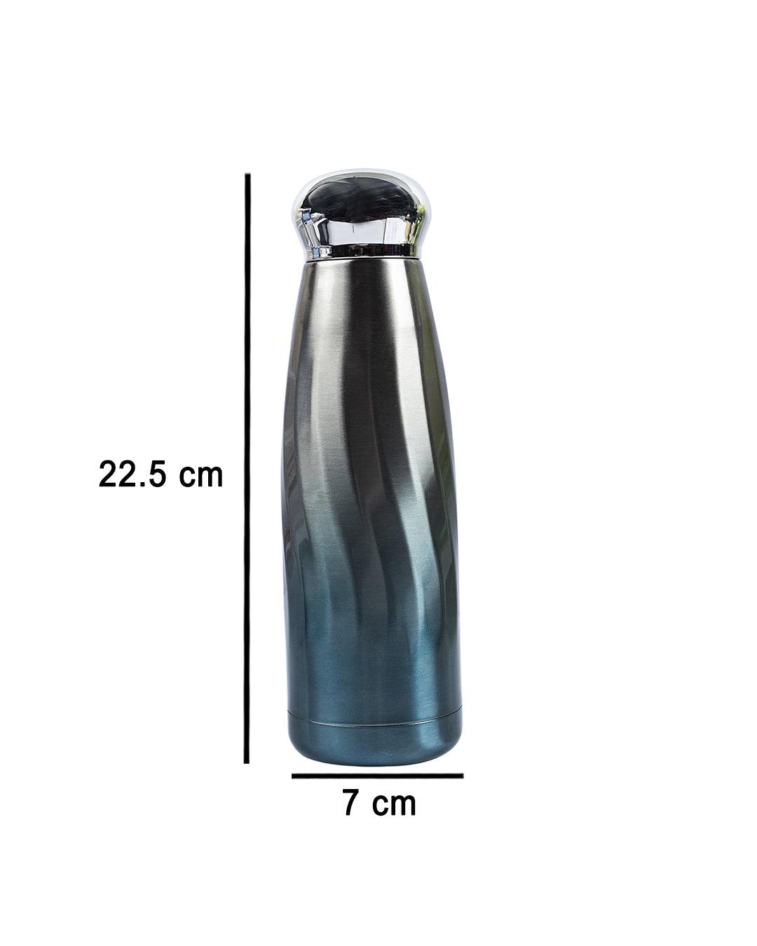 Dual Shade Water Bottle, Temperature Retention, Blue, Stainless Steel, 350ML - MARKET 99