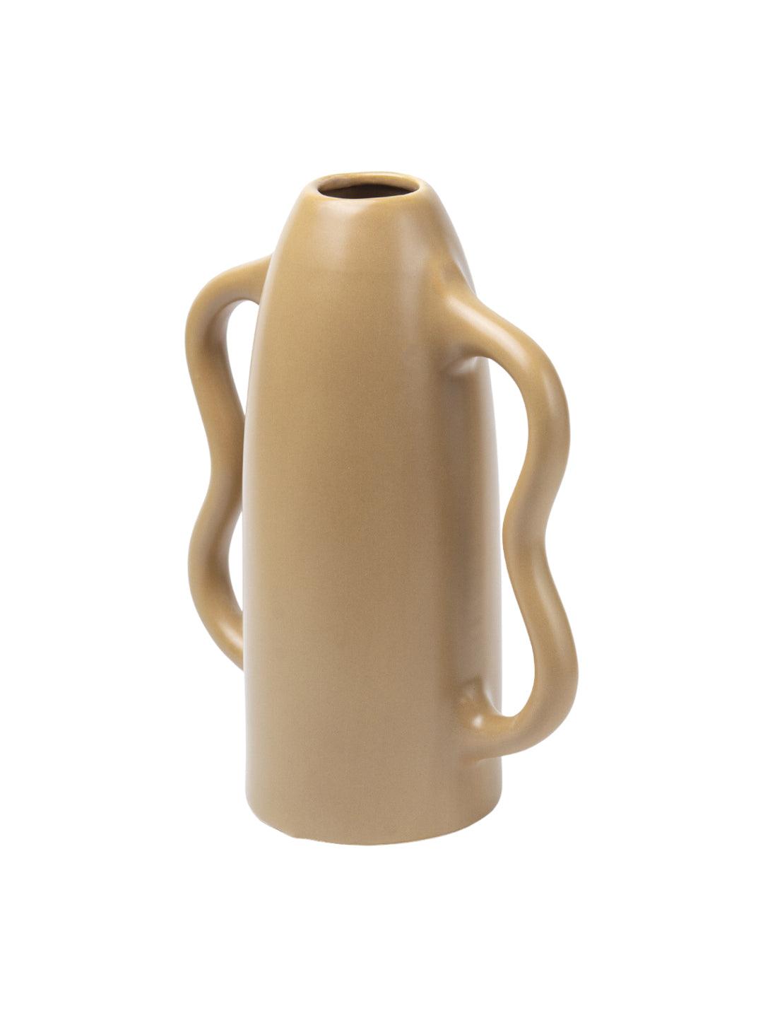 Dual Tone Cream Ceramic Vase - MARKET 99