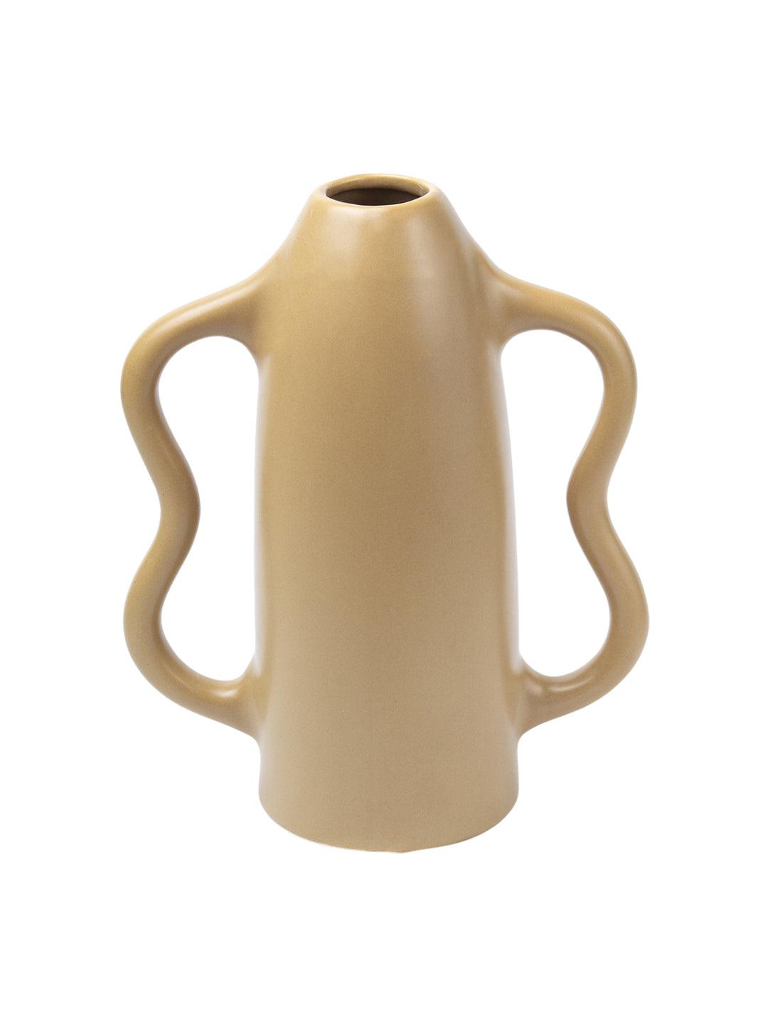 Dual Tone Cream Ceramic Vase - MARKET 99