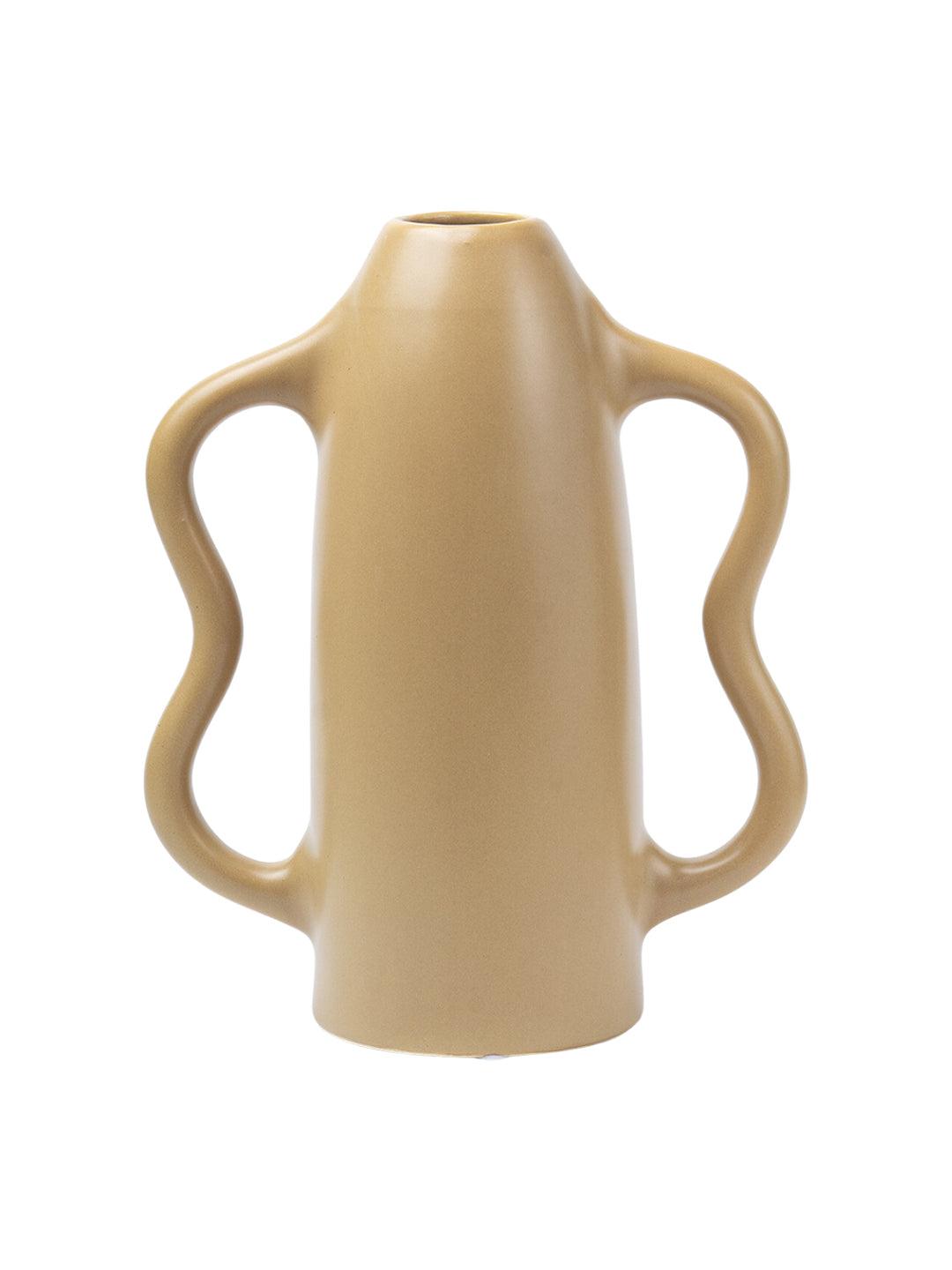 Dual Tone Cream Ceramic Vase - MARKET 99