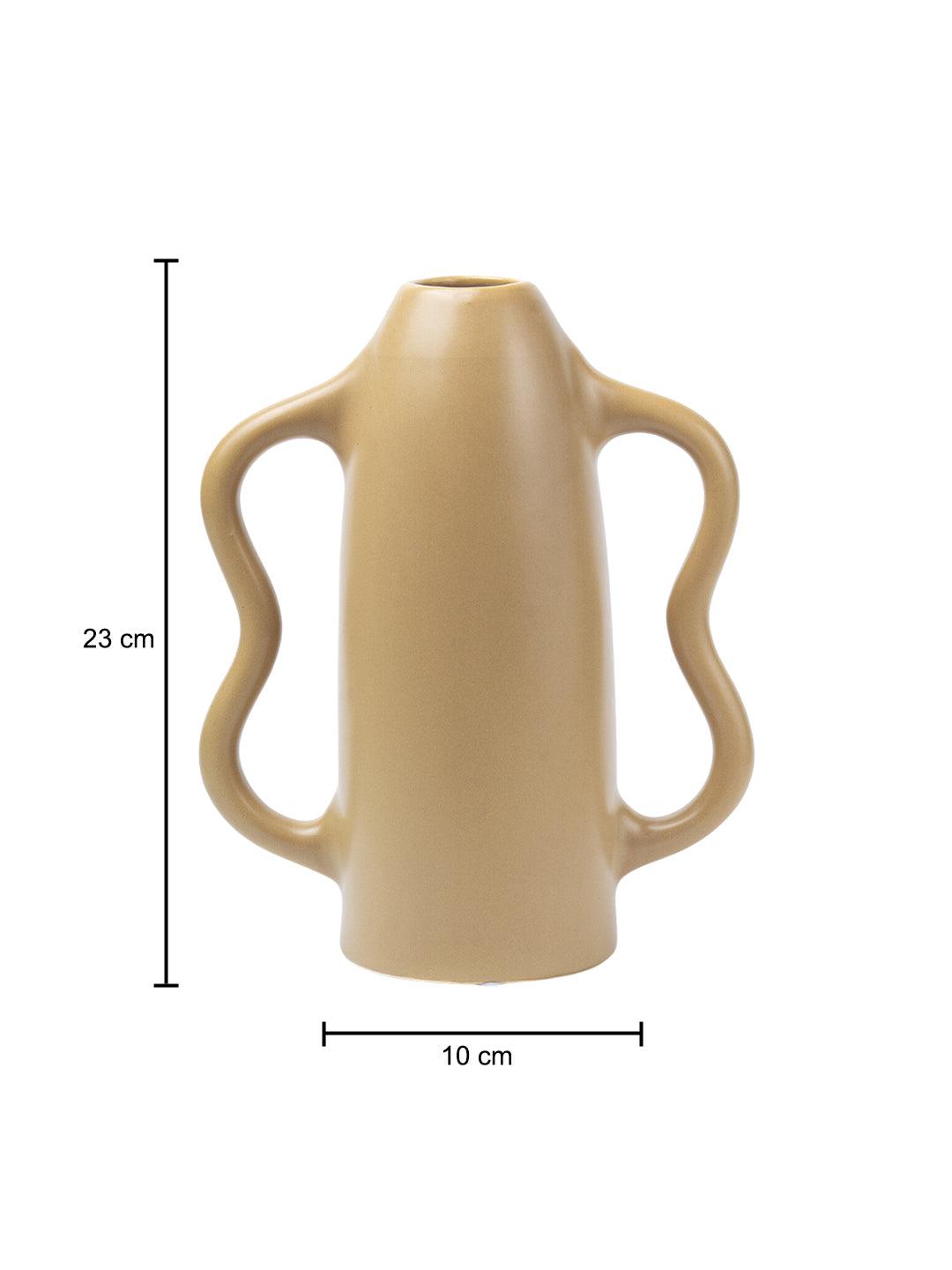 Dual Tone Cream Ceramic Vase - MARKET 99