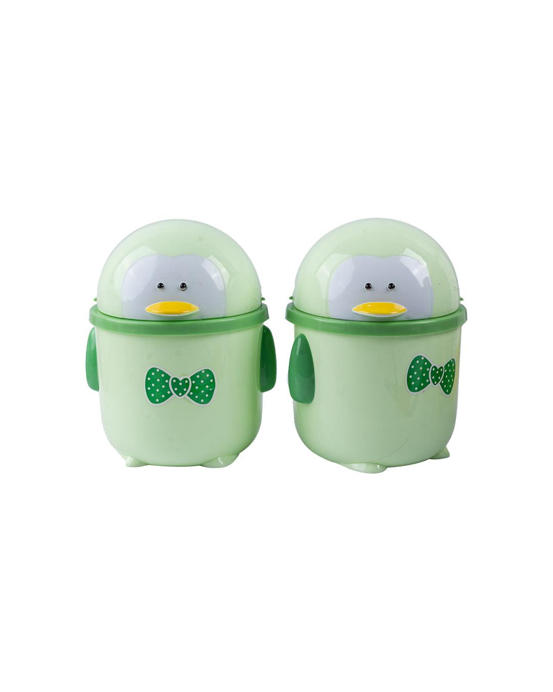 Dustbin, Green, Plastic, Set of 2 - MARKET 99