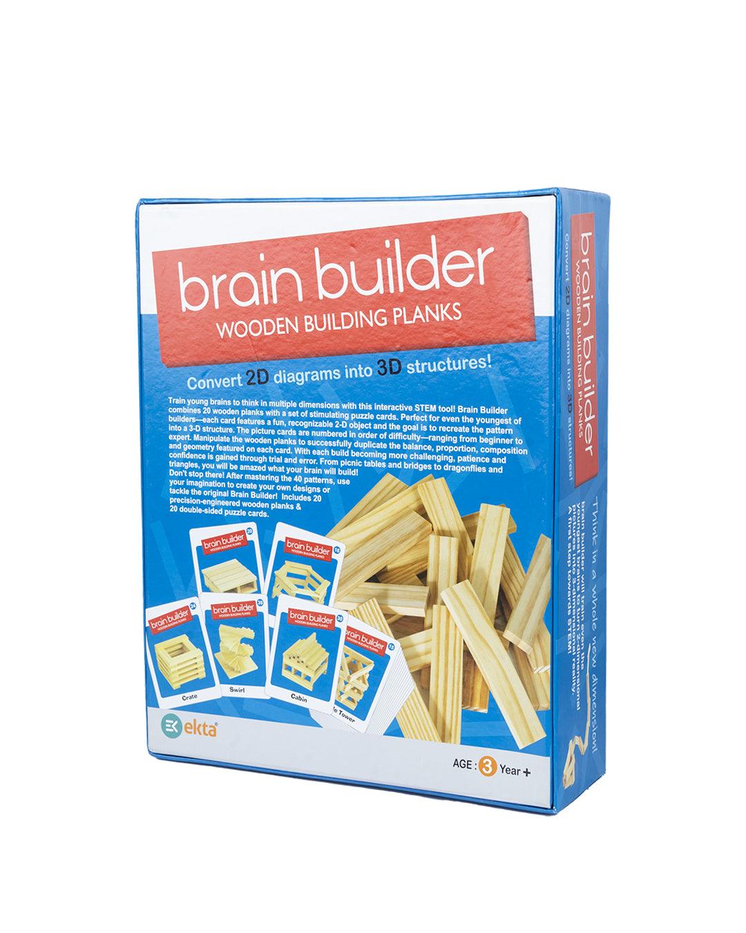 EKTA Brain Builder Wooden Building Planks Set-1, (Play & Learn) - For Child Age 3 & Up - MARKET 99