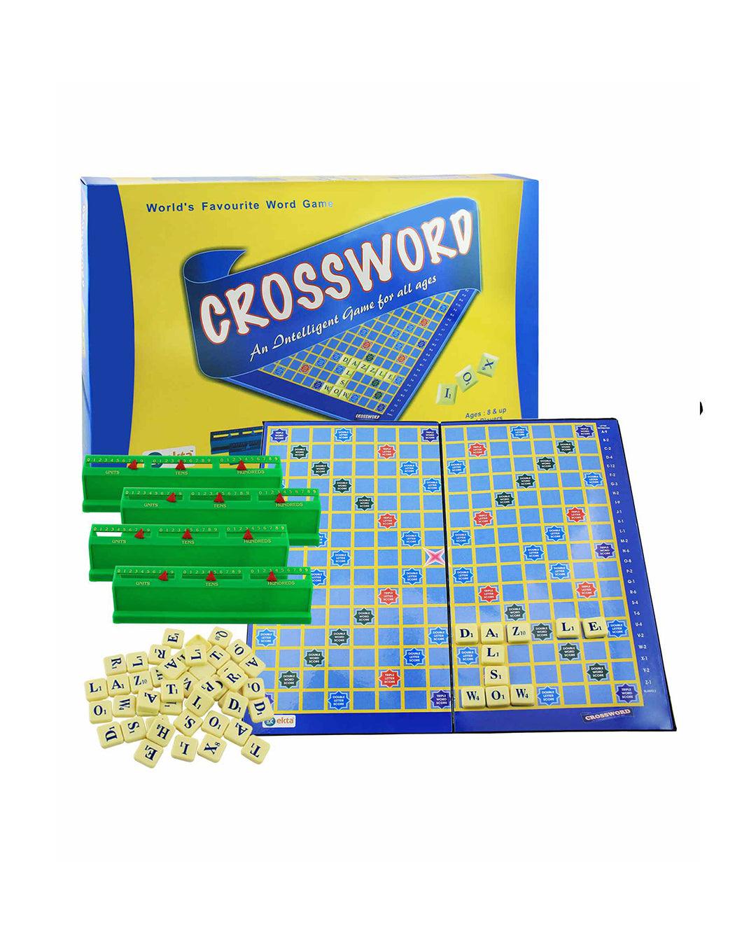 EKTA Crossword Game With Folding Board - For Child Age 5 & Up (2-4 Players) - MARKET 99