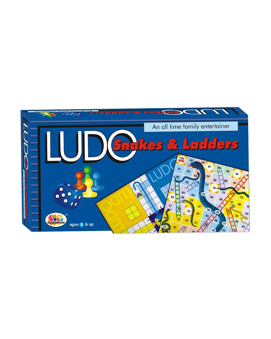 EKTA Ludo And Snakes & Ladders Board Game - For Child Age 5 & Up (2-4 Players) - MARKET 99