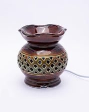 Electric Aroma Burner, Reed Diffuser, Essential Oil Diffuser, Brown, Ceramic - MARKET 99