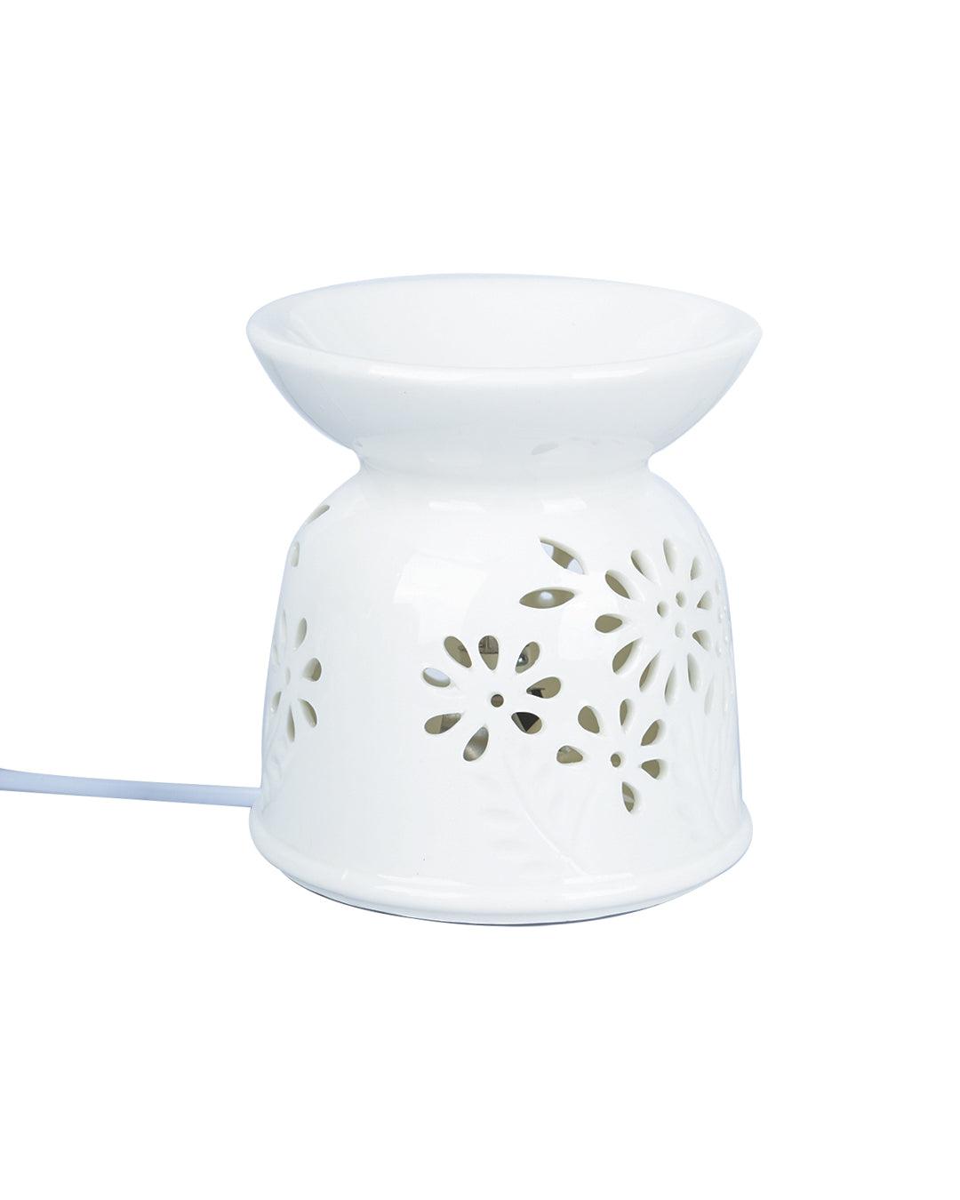 Electric Aroma Burner, Reed Diffuser, Essential Oil Diffuser, White, Ceramic - MARKET 99