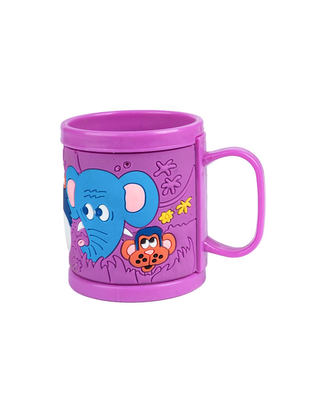 Elephant Mug for Kids, Purple, Plastic, 280 mL - MARKET 99