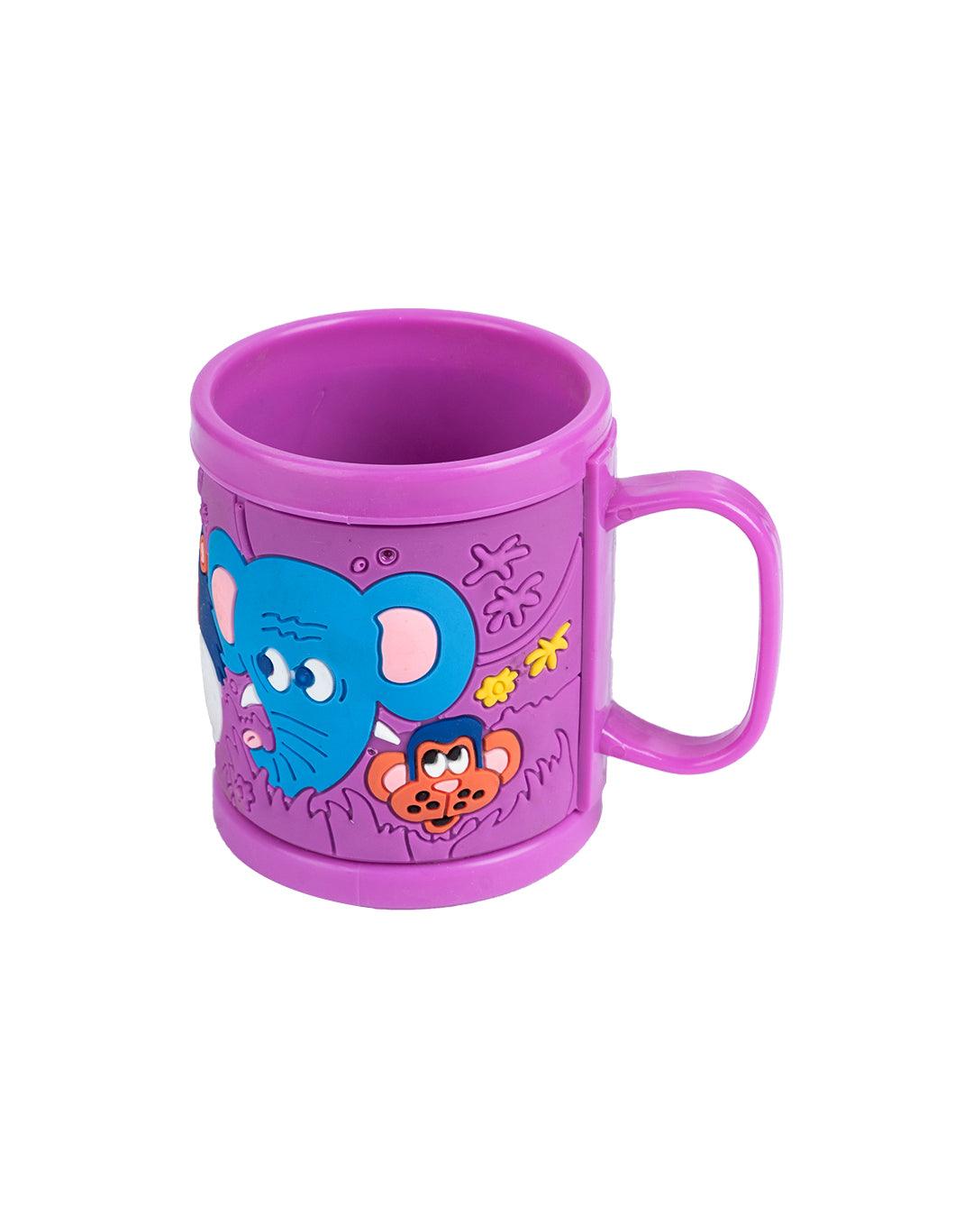 Elephant Mug for Kids, Purple, Plastic, 280 mL - MARKET 99