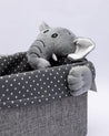 Fabric Toy Basket, for Home Storage, Elephant, Grey, Paper & Fabric, Set of 2 - MARKET 99